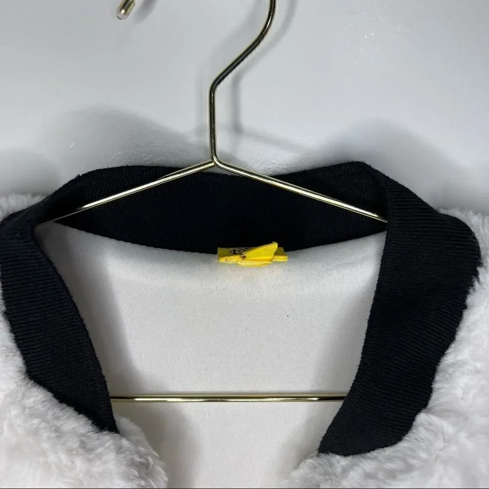 Disney White Faux Fur Bomber Jacket